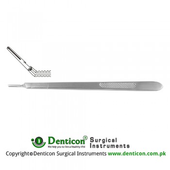 Scalpel Handle No. 3L Solid, Angled, Long Stainless Steel, 21 cm - 8 1/4"